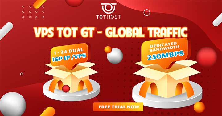 TotHost：VPS TOT GT 专属优惠，全场优惠15%，双 IP ISP，独享带宽 250Mbps-全民淘